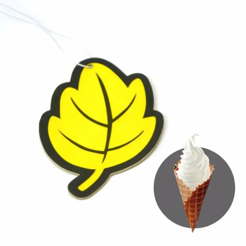 6PCScar accessories interior Car Air Freshener Natural scented tea paper Auto Hanging Vanilla perfume fragrance Leaf Shape Oasis Select