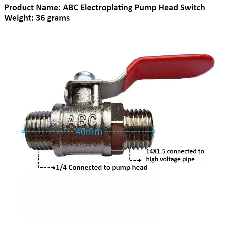 Copper 1/4 "agricultural Ball Valve DN8 Electric Spray Plunger Pump Pesticide Applicator Pump Head High-pressure Handle Switch Oasis Select ABC Electroplating