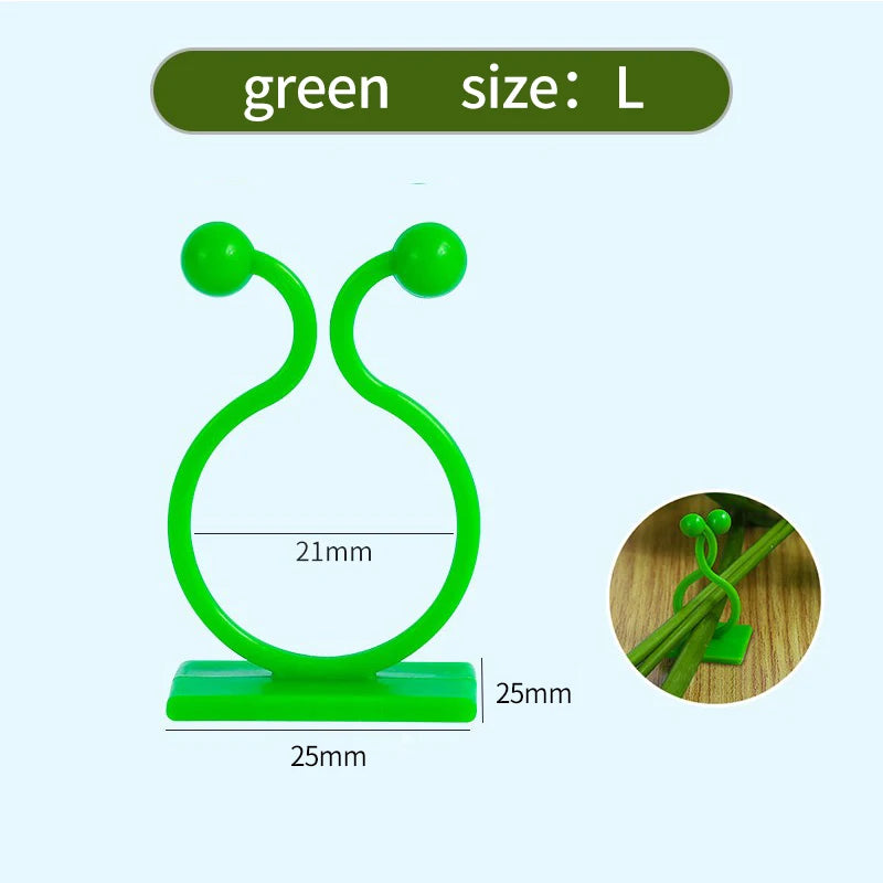 Plant Climbing Wall Self-Adhesive Fixed Buckle Hook Fastener Tied Fixture Vine Buckle Hook Garden Plant Wall Climbing Vine Clips Oasis Select green L 40pcs