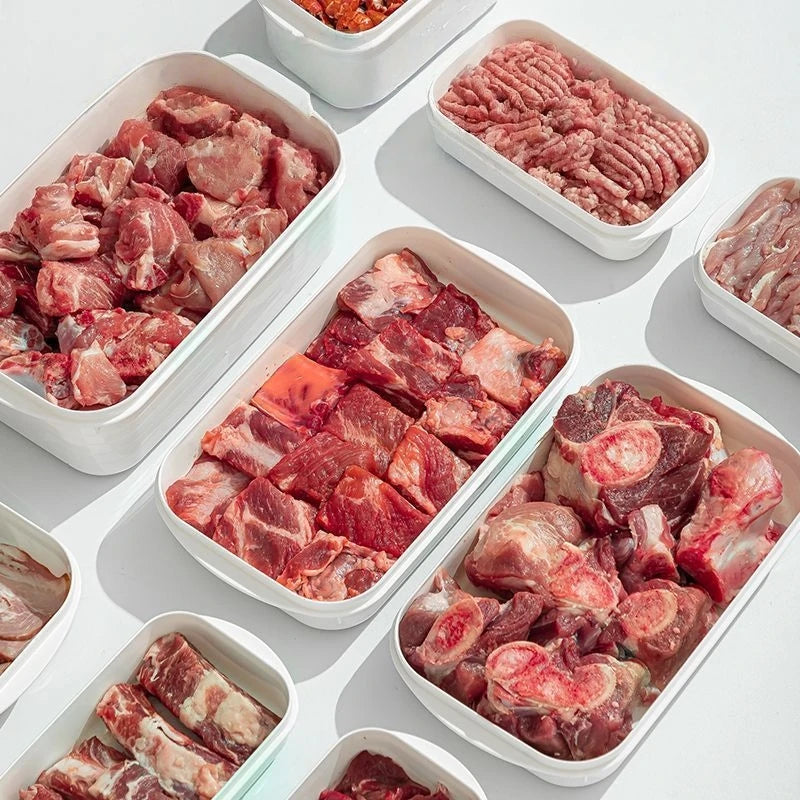 6Pcs Food Grade Storage Containers, Stackable Refrigerator Organizer, Freezer Safe Sealed Boxes For Meat Fruit Vegetable Oasis Select
