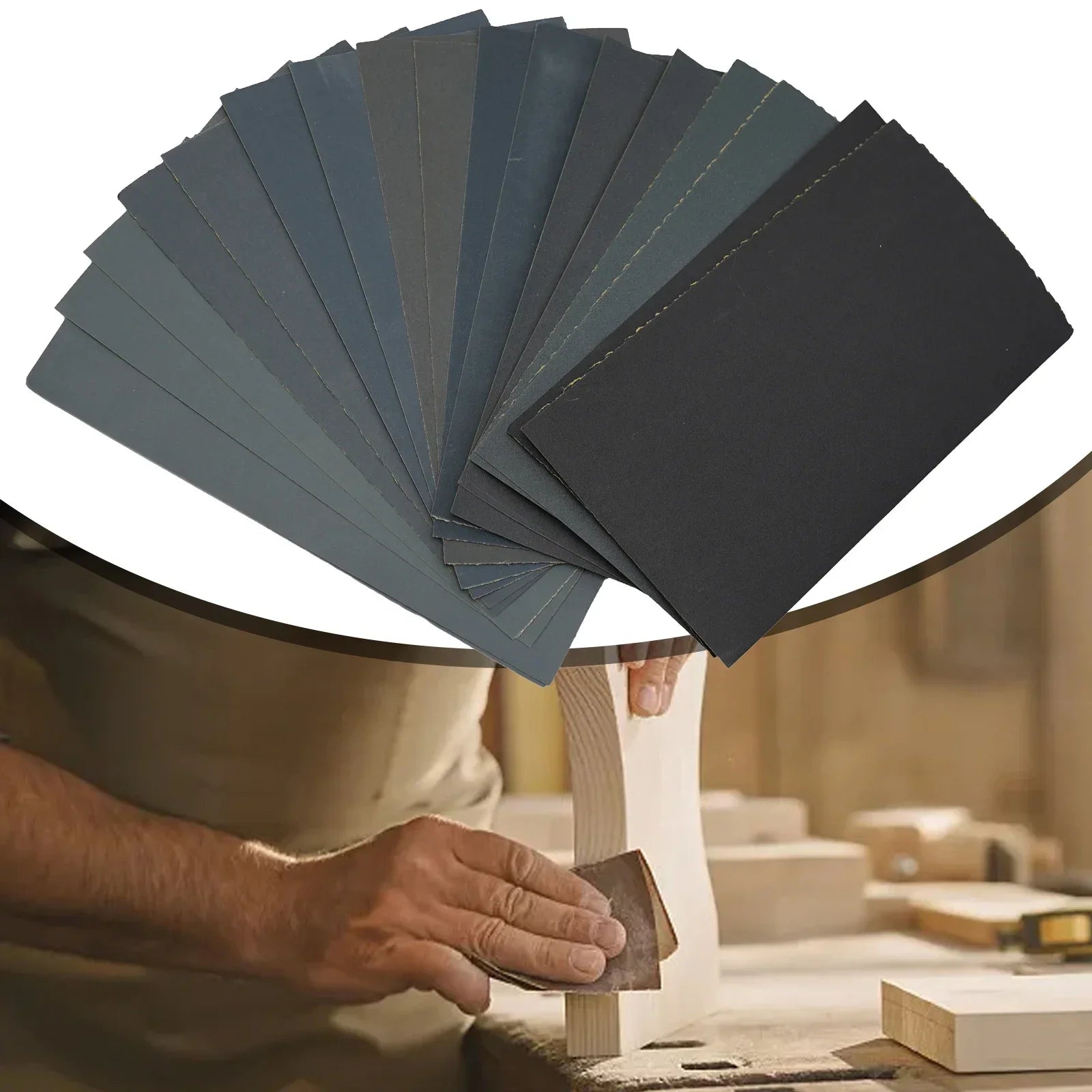 18pcs/Set Sandpaper 400,600,800,1000,1200,1500,2000,2500,3000 Grit Sandpaper Wet / Dry Sanding Paper Abrasive Polishing Tools Oasis Select