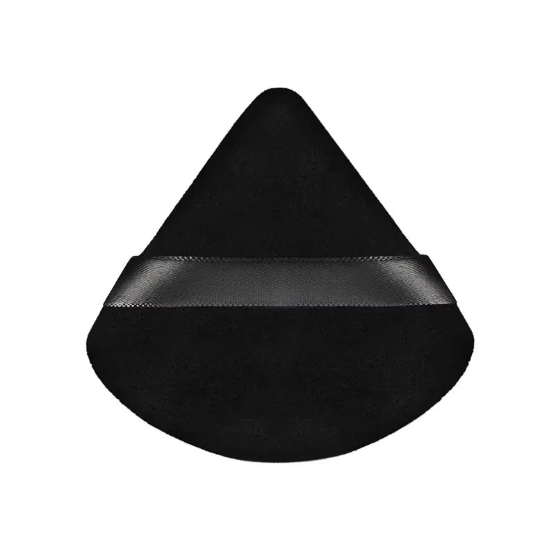 1/3/5/7/9pcs Velvet Cosmetic Powder Pufff Makeup Sponge Puff Dry Use Triangle Makeup Puff Women Soft Smooth Face Makeup Tools Oasis Select 1pcs black
