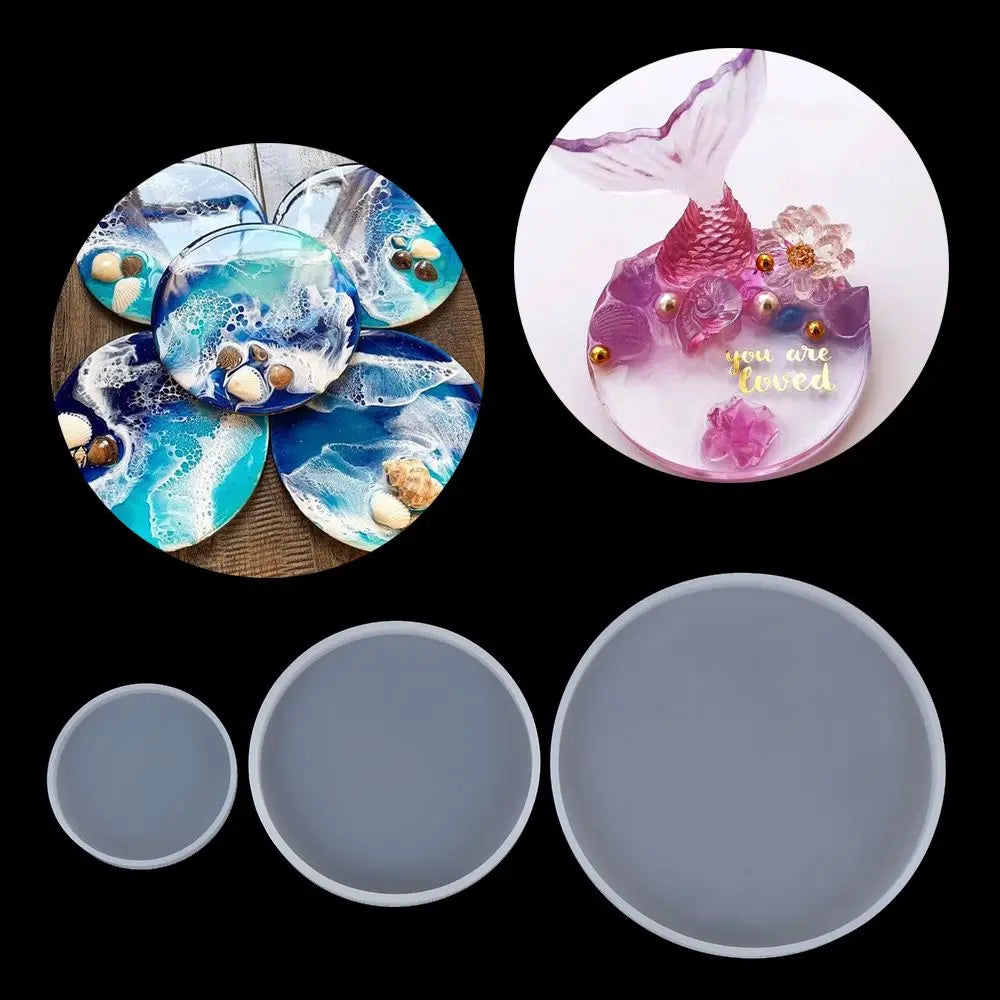 Silicone Mold Round Petri Dish Round Coaster Epoxy Resin Art Supplies Make Your Own Coaster Resin Molds Transparent Fluid Arts Oasis Select