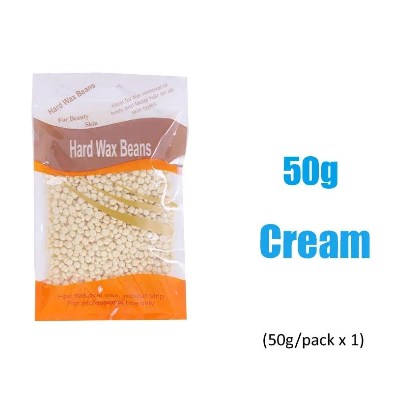 2026 Hard Wax Beans 50/200/500g for Wax Heater Painless Depilatory Body Hair Removal for Bikini Area Face And Body Oasis Select 50g-Cream
