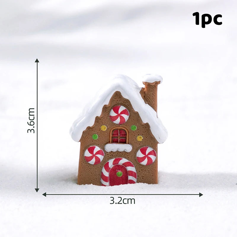 Resin Miniatures Christmas Decorations Snowman Santa Claus Christmas Tree Reindeer Figurines Ornaments New Year Child Gifts Oasis Select A1