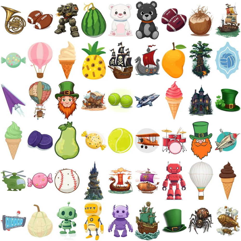 54-Piece Temporary Tattoo Stickers – Fun Designs for Kids & Adults Temporary Tattoo Stickers Oasis Select