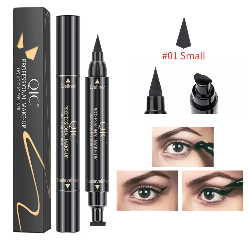 QIC 2-in-1 Stamp Eyeliner Pen – Cat Eye Waterproof Quick Dry