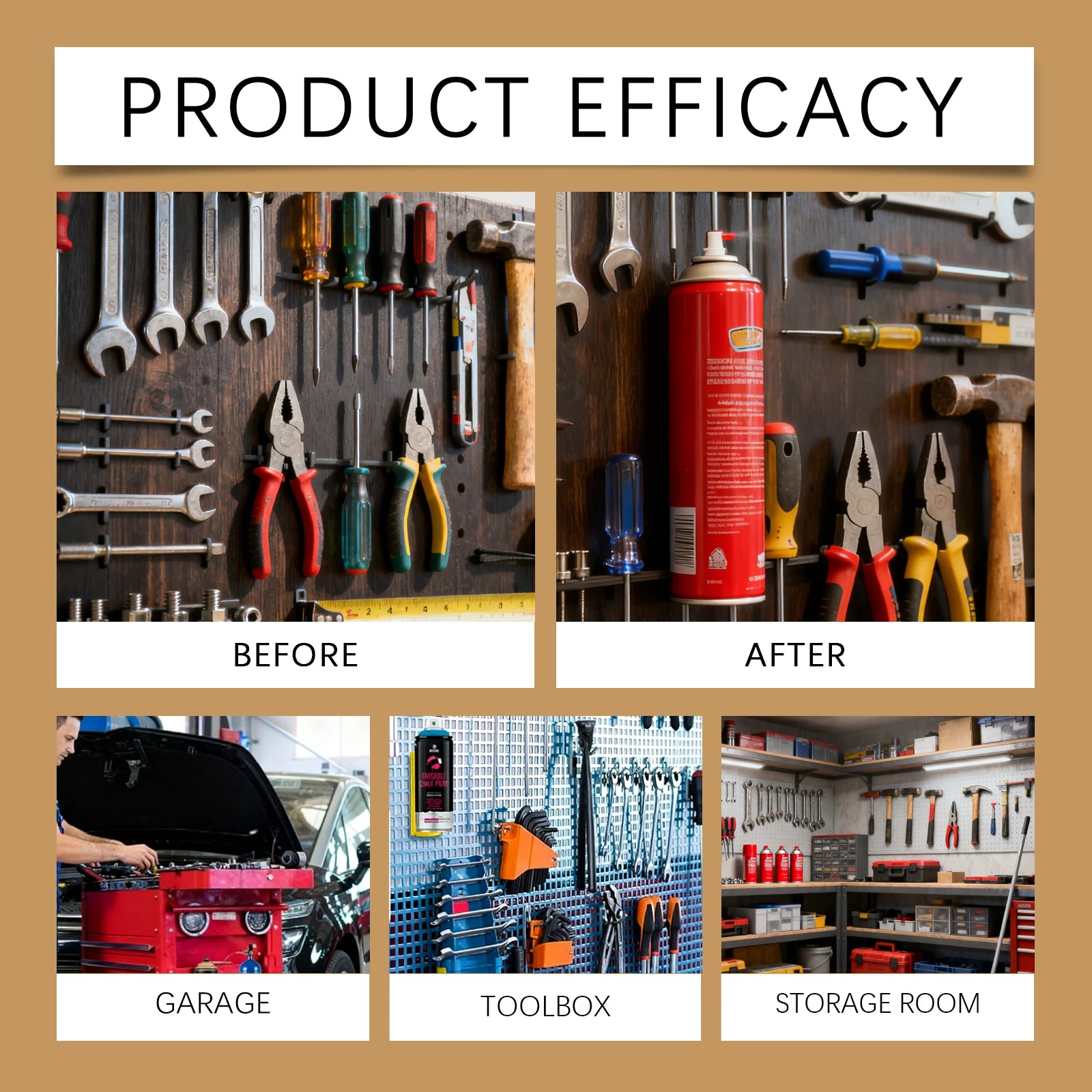 3D Magnetic Aerosol Can Holder Spray Can Rack Tool-Free Installation Space Saving Organizer for Garage Workshop Kitchen Toolbox Oasis Select