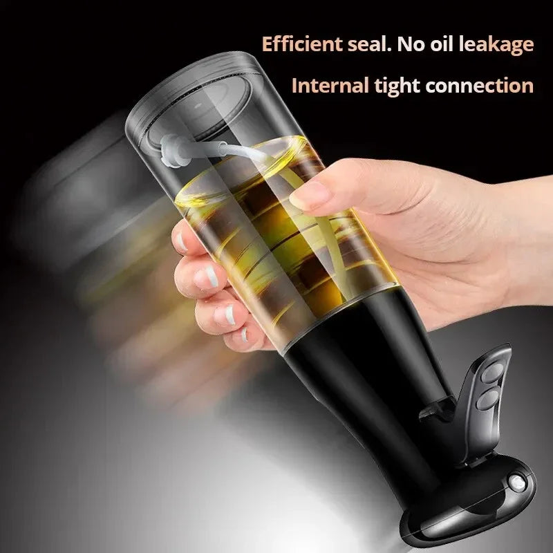 1PCS Black Transparent Kitchen Oil Bottle Cooking Oil Spray Olive Oil Bottle Fitness Barbecue Spray Oil Dispenser Household Oasis Select