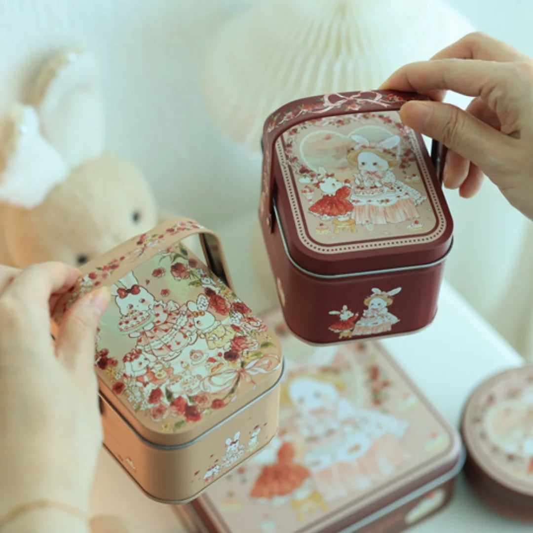 Tinplate Candy Box Kids Gifts Small Tin Box Cookie Box Portable Rabbit Gift Box for Birthday Wedding Party Decoration Oasis Select