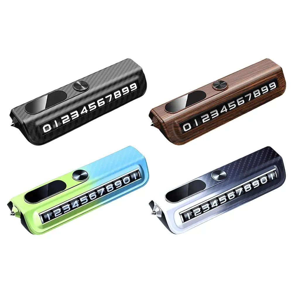 Multi-functional Auto Parking Number 2-in-1 Safety Window Breaker Interior Phone Number Car Decoration Temporary License Plate Oasis Select