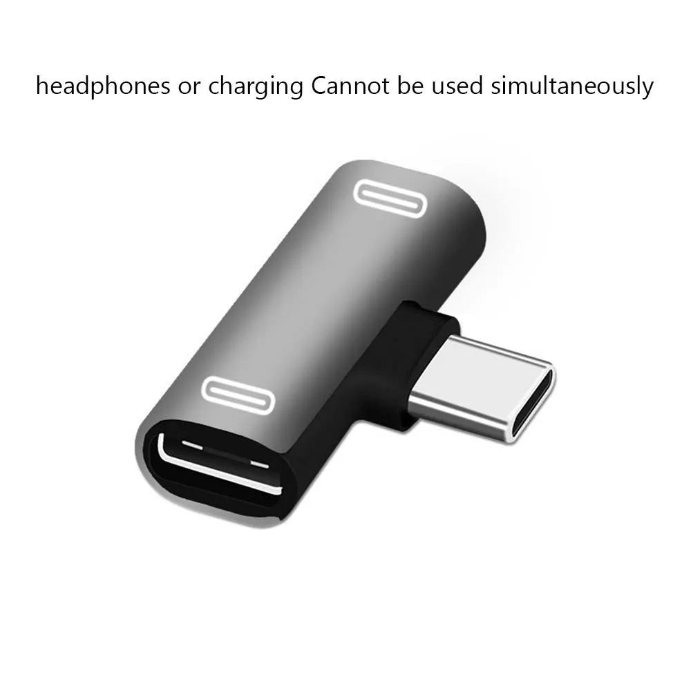 USB C Splitter Type C Male to Dual Type C Female Earphones Charger Adapter Splitter Converter Oasis Select silver