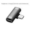 USB C Splitter Type C Male to Dual Type C Female Earphones Charger Adapter Splitter Converter Oasis Select silver
