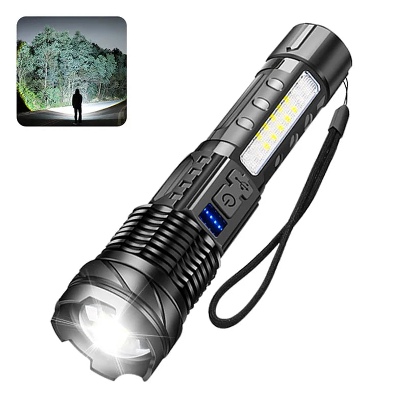 KDULIT LED Tactical Flashlight – 2300 Lumen, Zoom, USB Rechargeable
