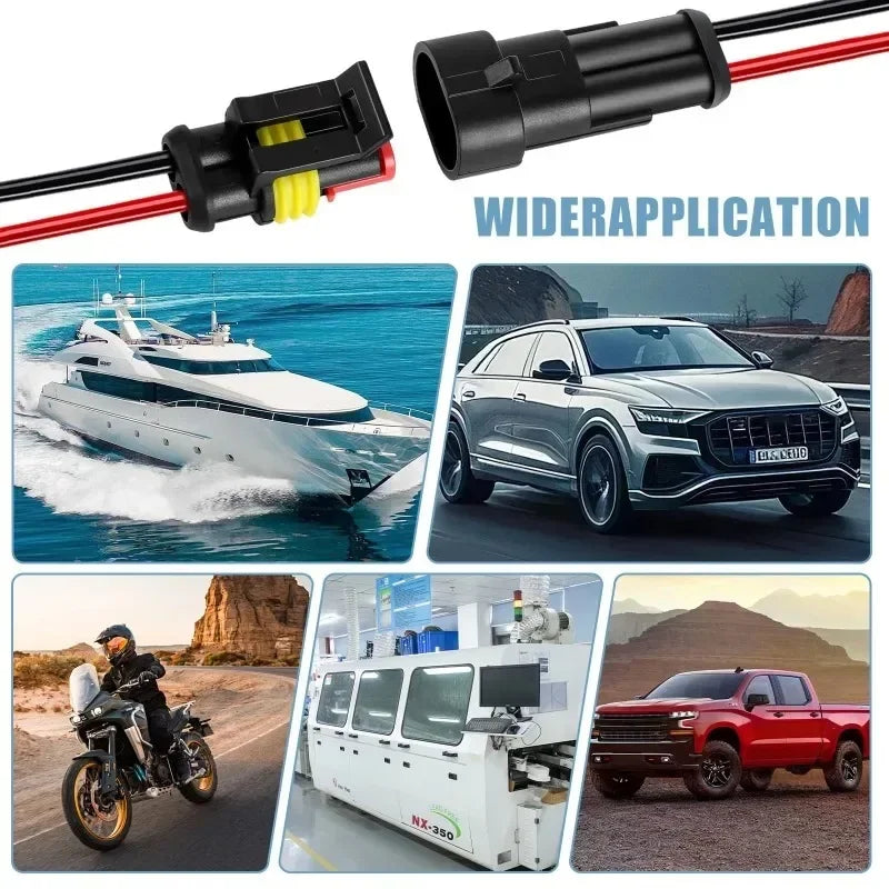 10pcs/5sets 2 Pin Way Connector Waterproof Connectors Male & Female Way 20 AWG Wire for Car Truck Boat Electrical Connector Oasis Select