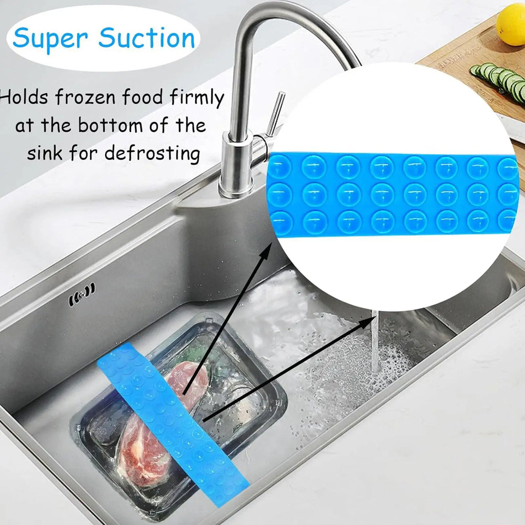 Silicone Sink Thawing Belt with Suction Cups 1PC Defrosting Stripes Rapid Thaw Defrosting Belt Multifunctional Quick Thaw Belt Oasis Select