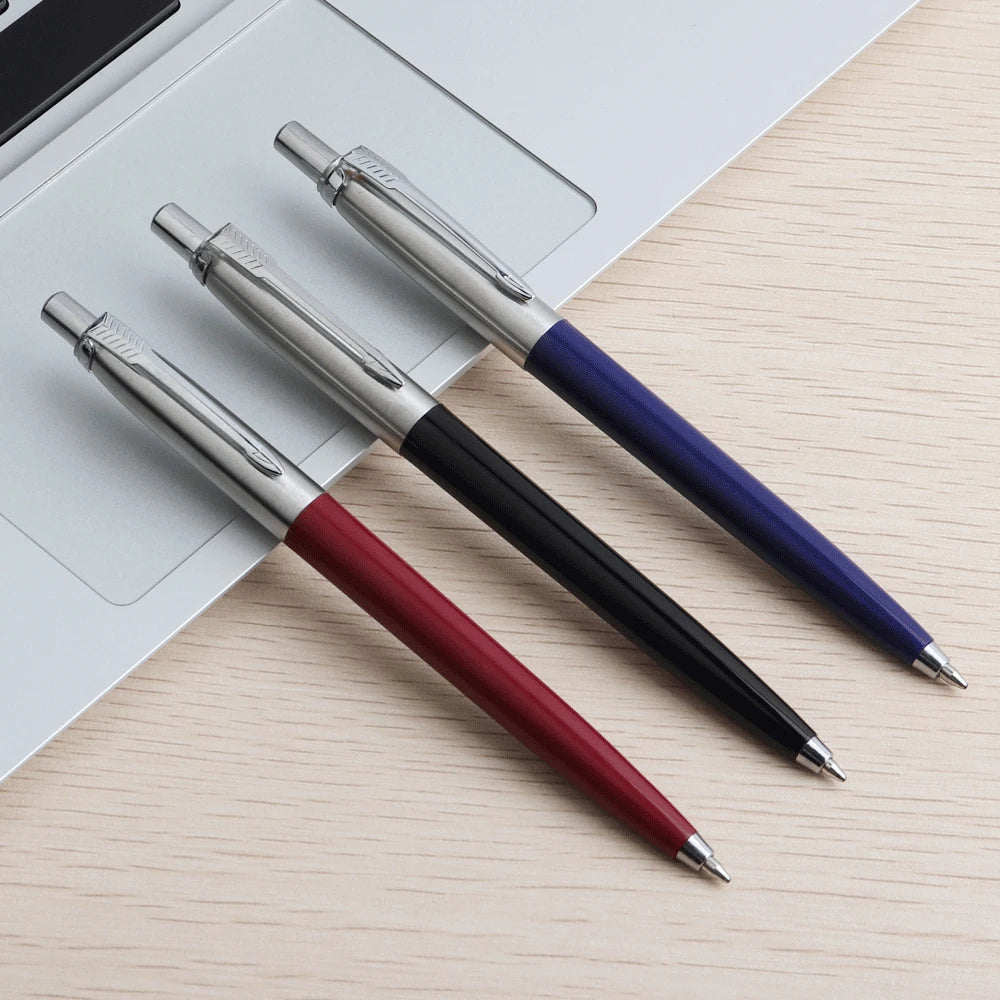 5Pcs Metal Ballpoint Pens Set,G2 Refill Blue Ink Automatic Pens, Promotional Writing Pens for School Office Stationery Metal Pen Oasis Select
