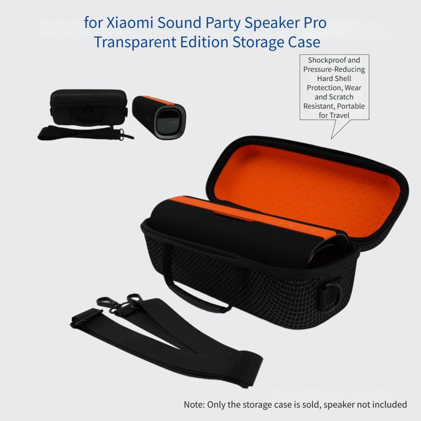 For Xiaomi Sound Party Pro Speaker Carrying Case EVA + Cloth Material Shock Absorbing Hard Shell 29 x 12 x 12 cm Oasis Select