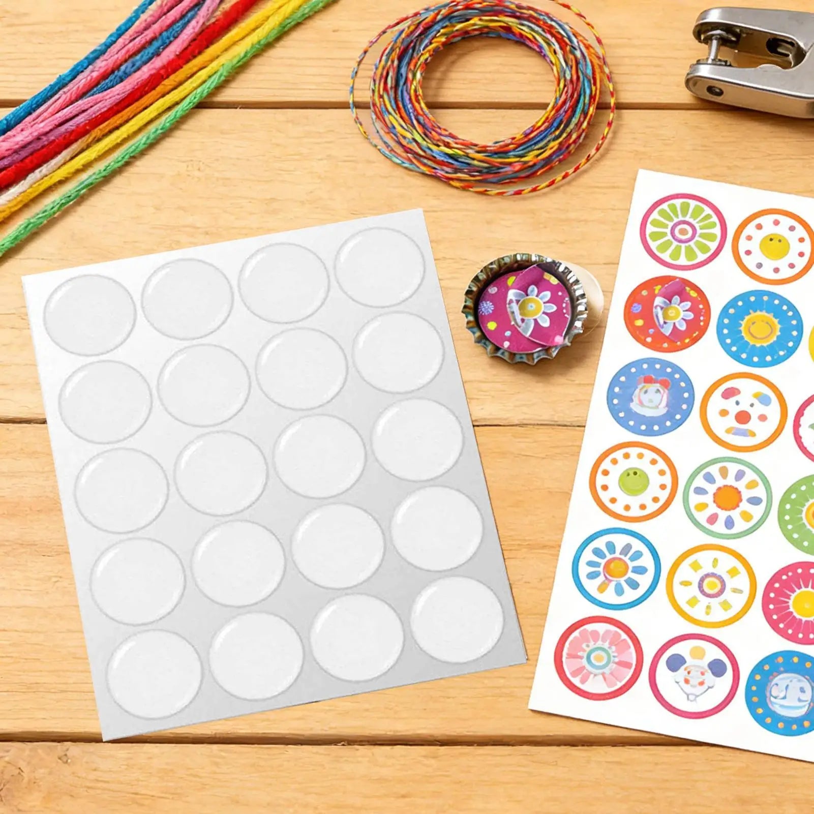 Clear Convex Decals Crafting DIY Crystal Clear Epoxy Adhesive Circles Bottle Cap Stickers Resin Patch Dots For Bottle Caps Oasis Select