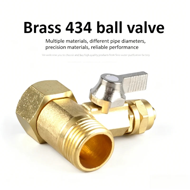 Brass Ball Valve 1/2 Inch To 3/8 Inch Gardening Water Ball Valve Faucet Connector Water Purifier Adapter Hardware Accessories Oasis Select