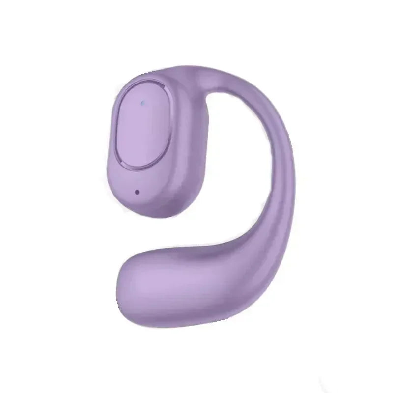 KY2 Single Wireless Earphones Air Conduction OWS Headphone HiFi Ear-Hook Music Sports Noise Cancel Headset For All Smartphones Oasis Select Purple