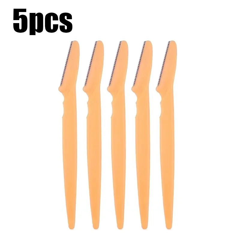 5/10Pcs Eyebrow Trimmer Makeup Tools Safe Eye Brow Razor Face Body Hair Removal Shaver Blades Woman Eyebrows Shaping Knife Oasis Select 5pcs Yellow