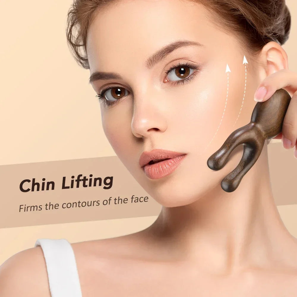 Sandalwood Gua Sha Nose Face Massage Stick – Wooden Tool Facial Massage Tool Oasis Select