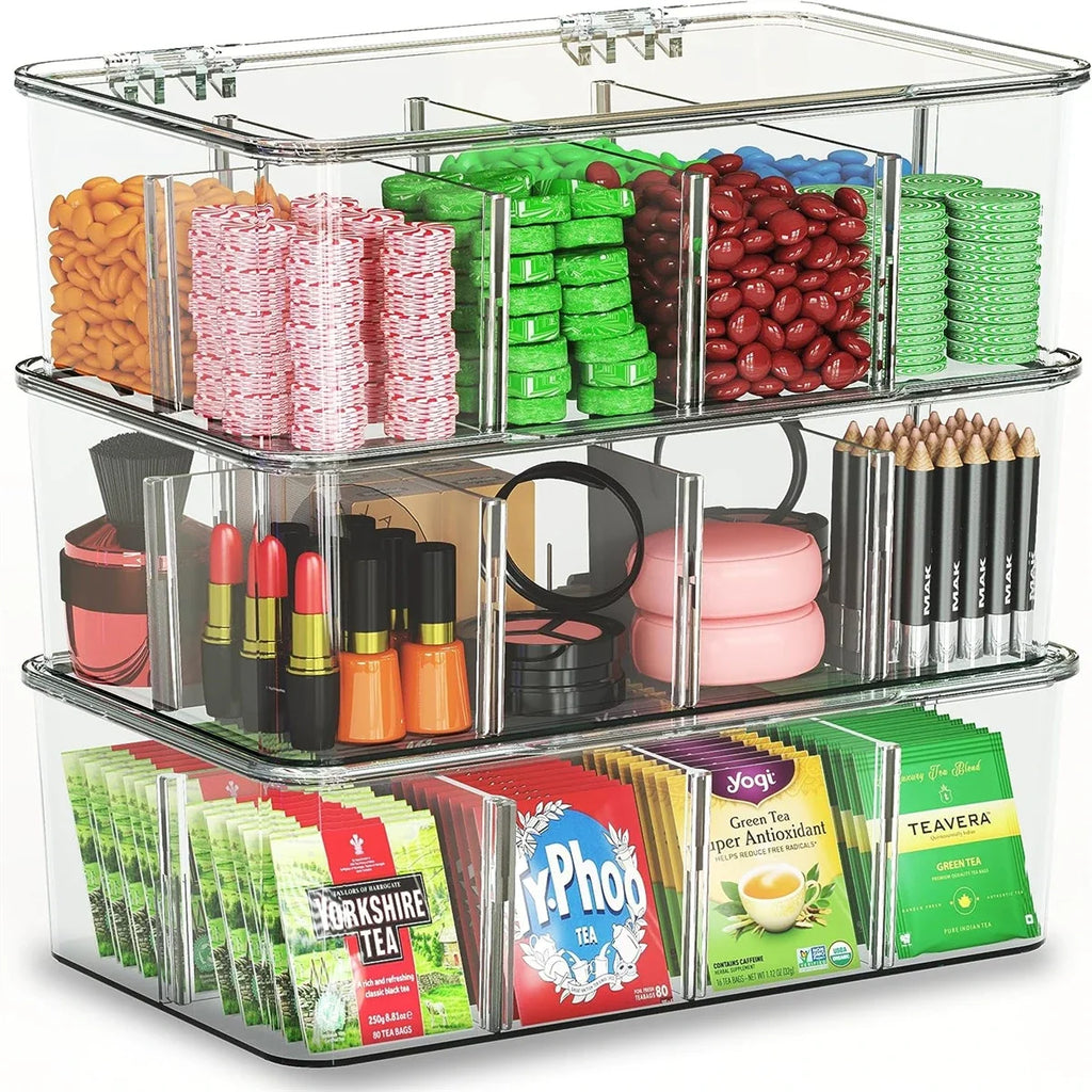Tea Bag Storage Box Office Multi-function Storage Box Acrylic Seal with Lid Dustproof Storage Tank Coffee Sugar Compartment Box Oasis Select
