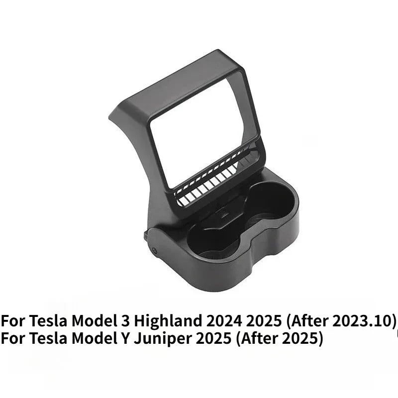 For Tesla Model 3/Y Juniper 2025 Easy Install Rear Air Outlet Armrest Box Cup Holder Multi-Function Storage Box Car Interior Oasis Select 1PC