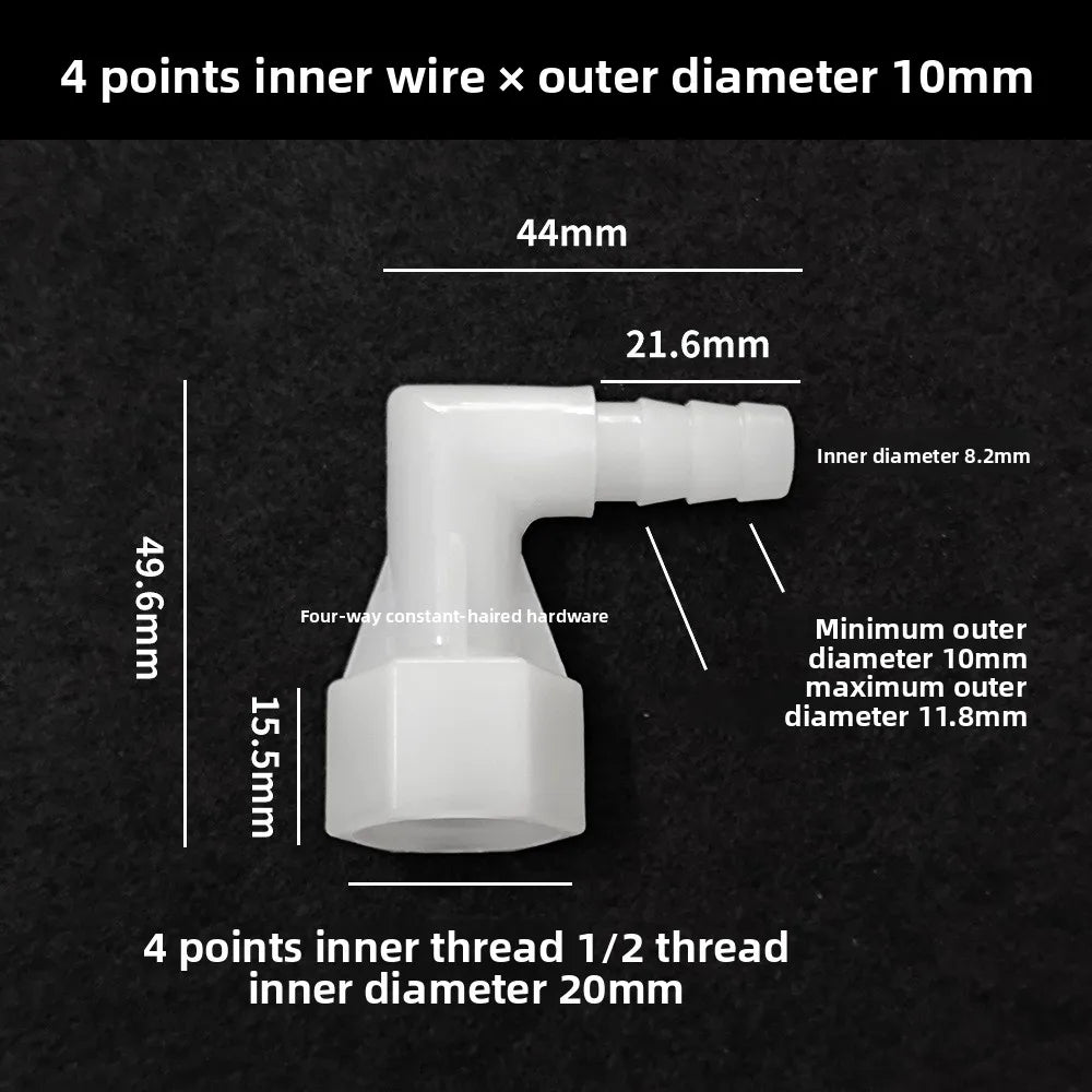 4~20mm PP Elbow Connectors Aquarium Tank Fittings Air Pump Aerator Pagoda Joint Garden Irrigation Medical Hose Joints Oasis Select 10mm 10 PCS