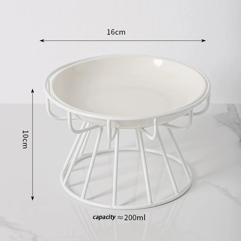 Ceramic Raised Pet Bowl Food Water Treats For Cats &amp Doggie Cat Stand Bowl Dogs Supplies Outdoor Feeding Drinking Accessories Oasis Select A8