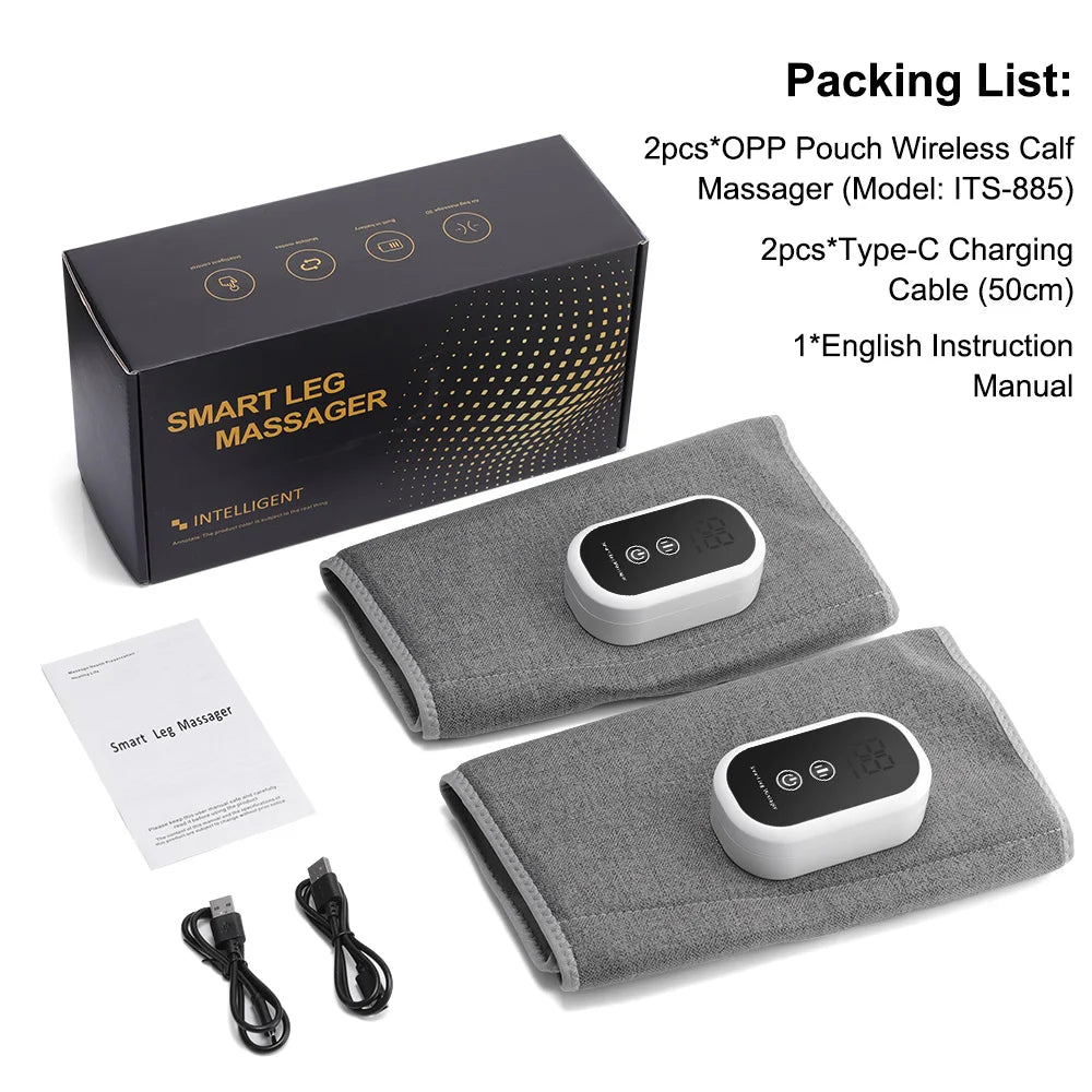 Wireless Air Compression Leg Massager | 3 Modes 360° Calf Wrap