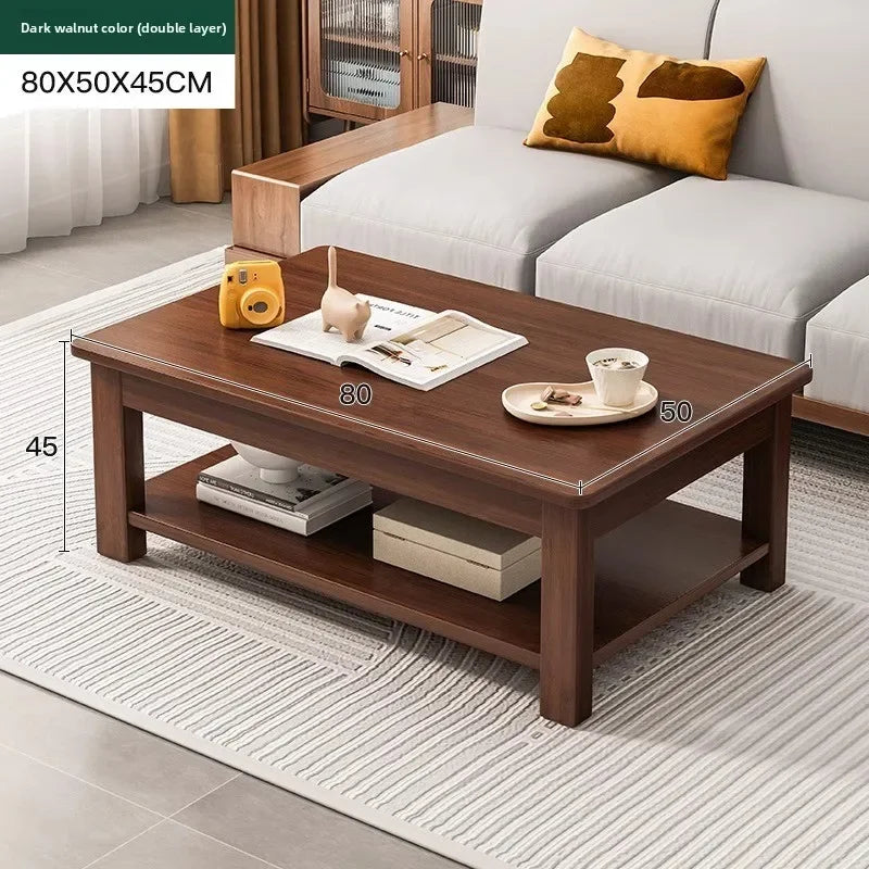 Coffee table new Chinese style living room rectangular solid wood leg tea table office tea table small apartment low table Oasis Select