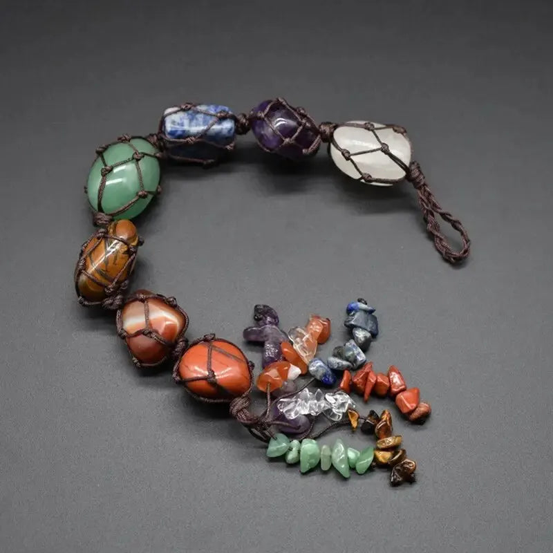Handmade Healing Crystal Window Car Charm 7 Chakras Home Decoration Accessories Chakra Balancing Reiki Yoga Meditation Car Decor Oasis Select