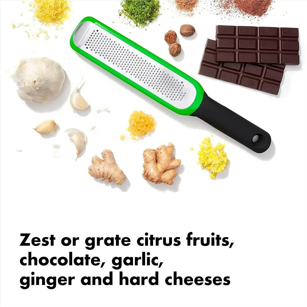 304 Stainless Steel Zester with Handle Sharp Kitchen Utensils Convenient with Protective Cover Fruit and Vegetable Grater Oasis Select
