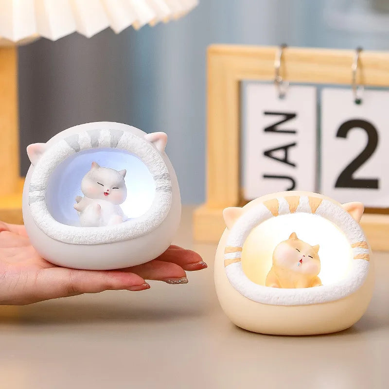 Creative Lovely Cute Fat Cat Night Light Girl Heart Cat Star Light Children Bedroom Atmosphere Light Decoration Oasis Select