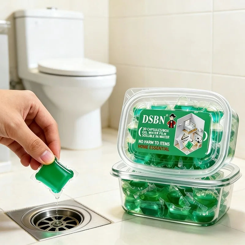 Odor Removal Sewer Cleaner Scented Gel Airs Freshener For Sinks Drains Gel Water Film Soluble In Water For Kitchen For Bathroom Oasis Select
