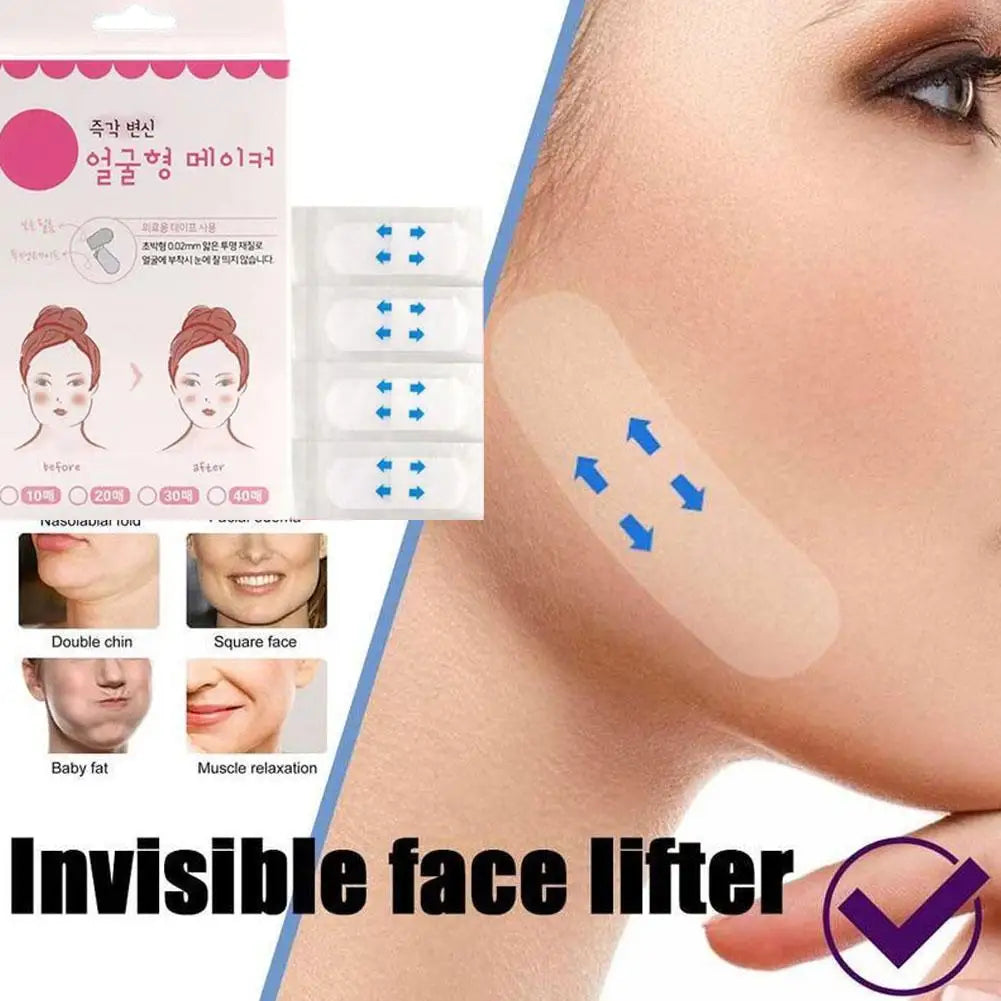 SADOER V-Shape Face Lift Tape – 40 Invisible Firming Patches Face Lift Tape Oasis Select