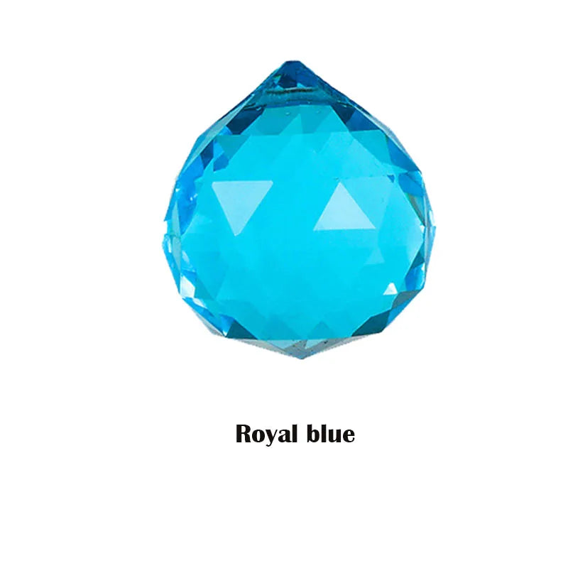 Hanging Ball Sun Catcher Clear Crystal Feng Shui Lamp Ball Prism Rainbow Wedding Decor Home Wedding Party Decoration Ornament Oasis Select Royal blue-null China