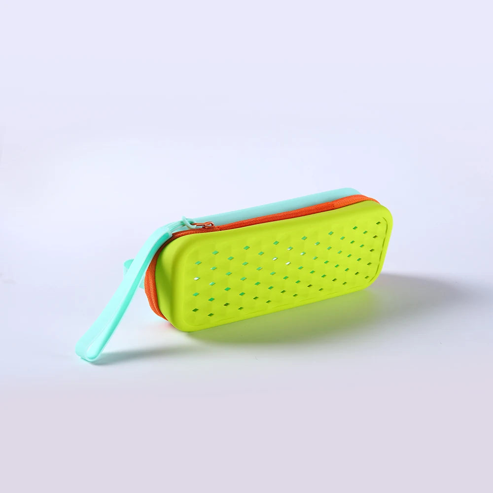Waterproof Silicone Glasses Case for Swimming, Soft & Breathable Eyeglasses Protector Bag, Swim Gear Accessories Storage Pouch Oasis Select blue-green