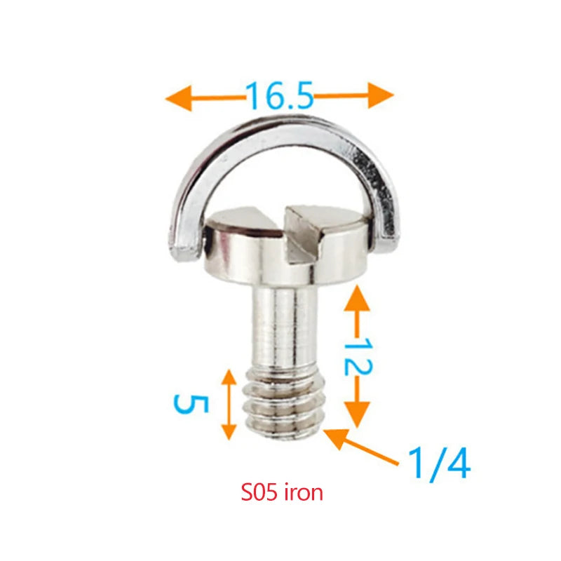 1/4inch D-Ring Tripod Screw Mounting Screw Adapter for Camera Camcorder Tripod Monopod QR Quick Release Plate Adapter Screw Oasis Select S05