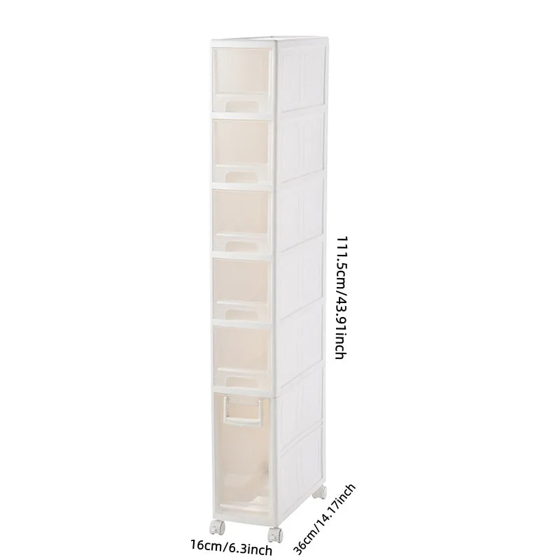 Kitchen gap storage cabinet, multi-level drawer-style storage cabinet for bathroom, gap cabinet, corner cabinet Oasis Select 6 layers