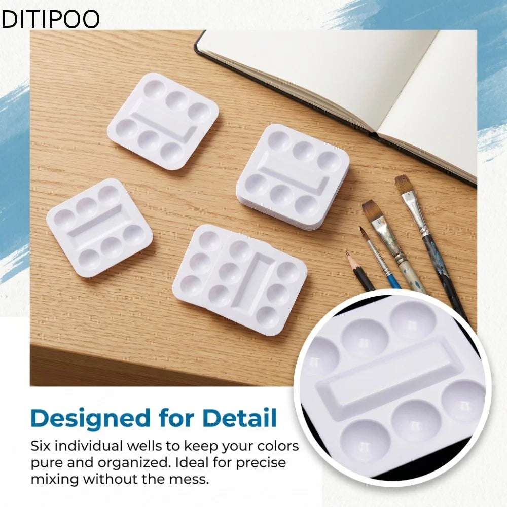 30Pcs Square Watercolor Palette Disposable Stackable Ink Tray Hard Multifunctional Tattoo Pigment Holder Art Painting Oasis Select