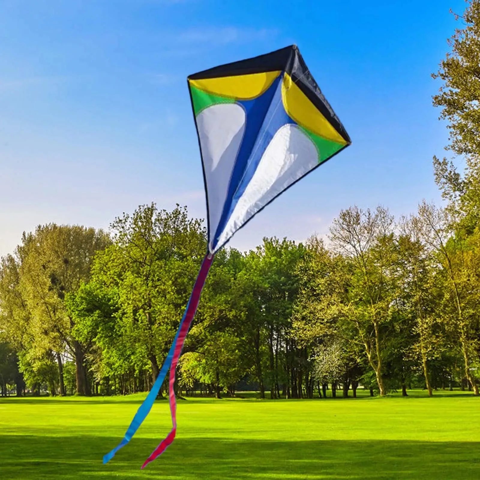 Kids Diamond Kite with Long Tail – Easy Fly Stunt Kite Kids Stunt Kite Oasis Select A