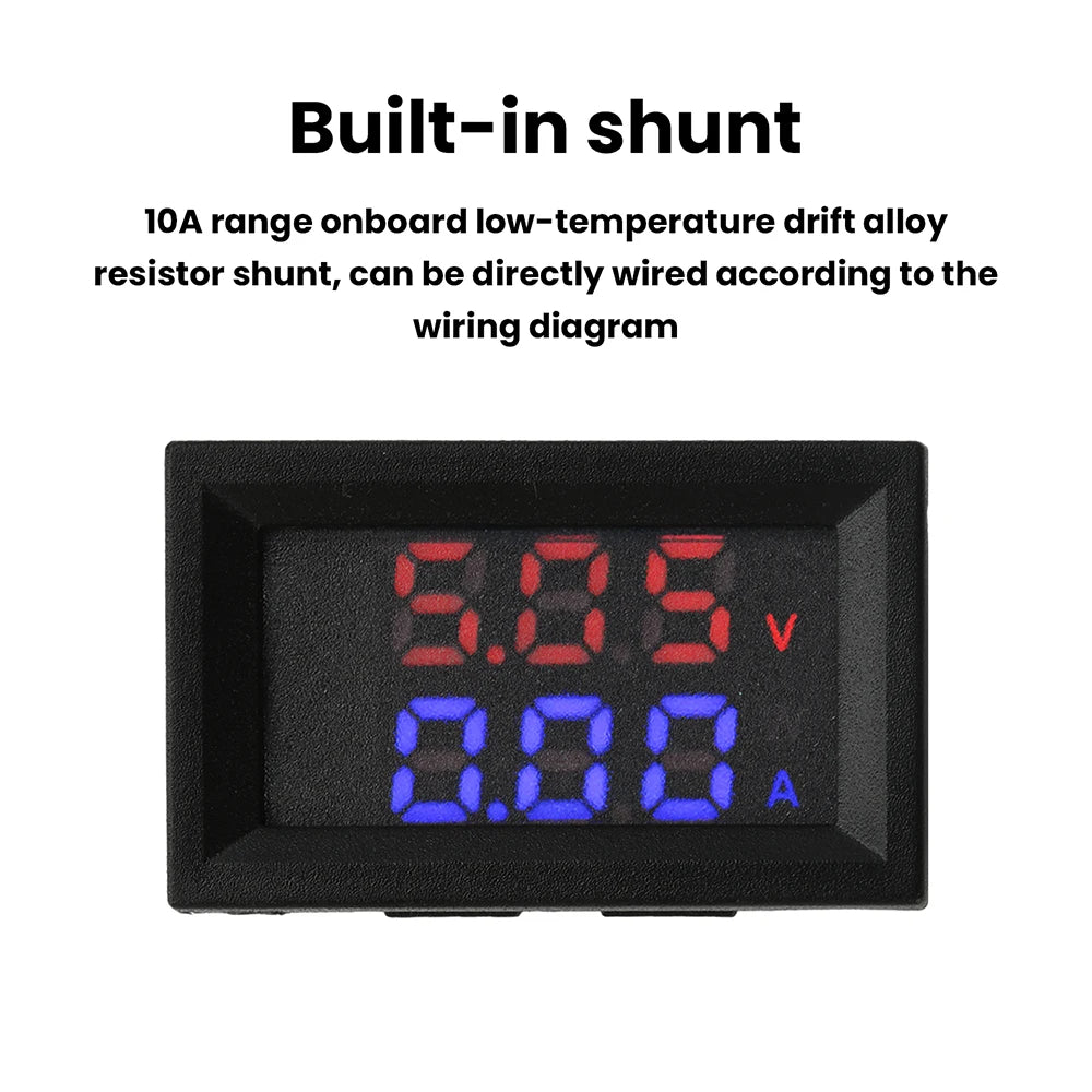 DC 4-30V 10A LED Digital Voltmeter Ammeter Car Motocycle Voltage Current Meter Volt Detector Tester Monitor Panel ﻿ Oasis Select