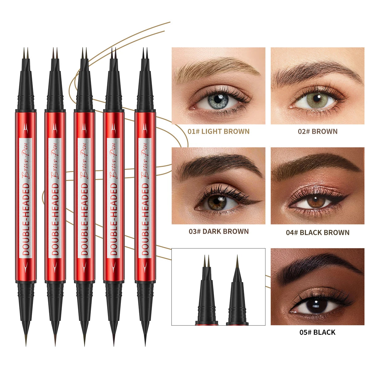 Hello Kiss Microblading Eyebrow Pen – Waterproof, 5 Colors