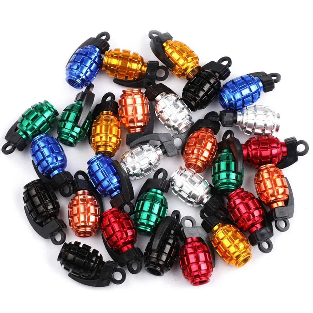 4PCS Colorful Tire Valve Stem Caps, Aluminium Alloy Tire Valve Stem Covers Universal Car Wheel Tire Valve Caps for Cars Trucks Oasis Select