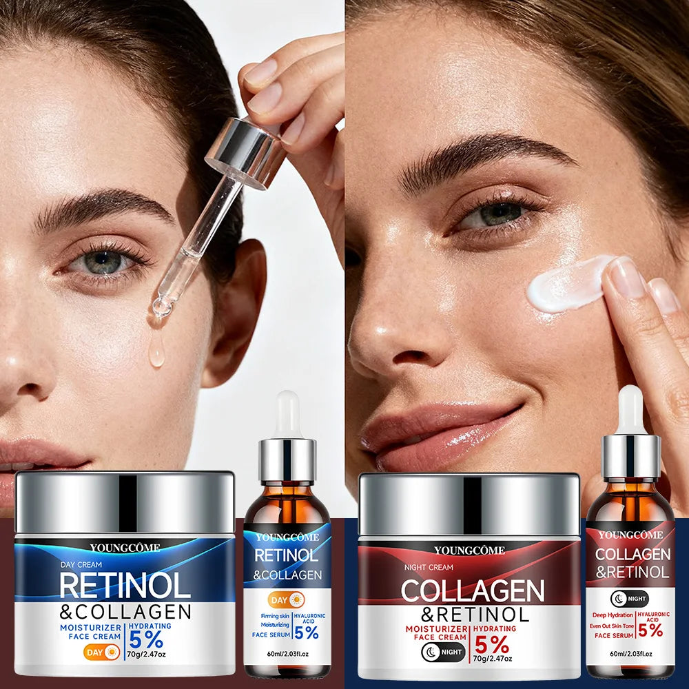 YOUNGCOME Retinol Day & Night Cream Serum Set | Anti-Aging Kit