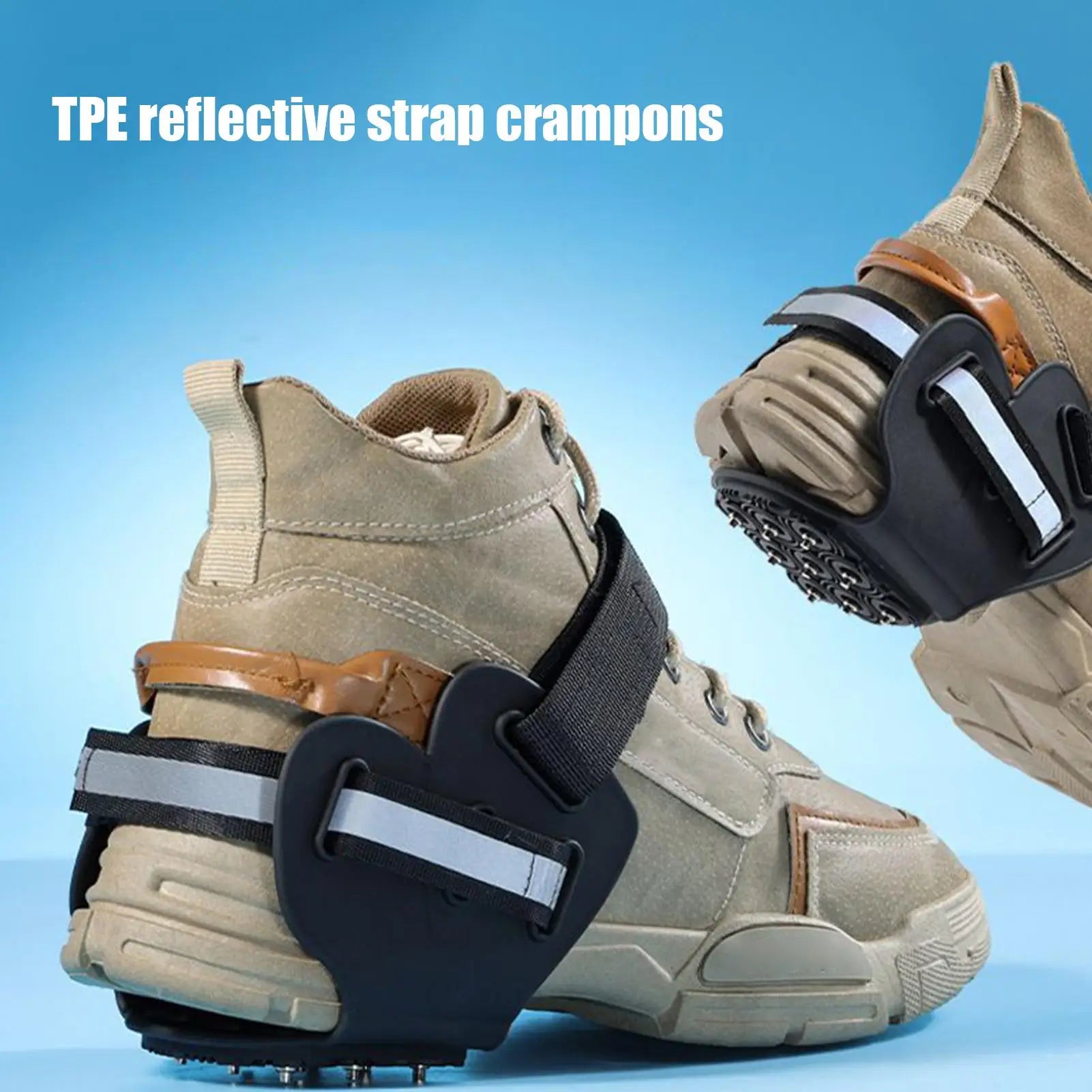 Ice Cleats 9 Studs Anti-Slip Snow Crampons Ice Snow Cleats for Shoes Boots for Winter Walking Running Hiking Climbing Outdoor Oasis Select