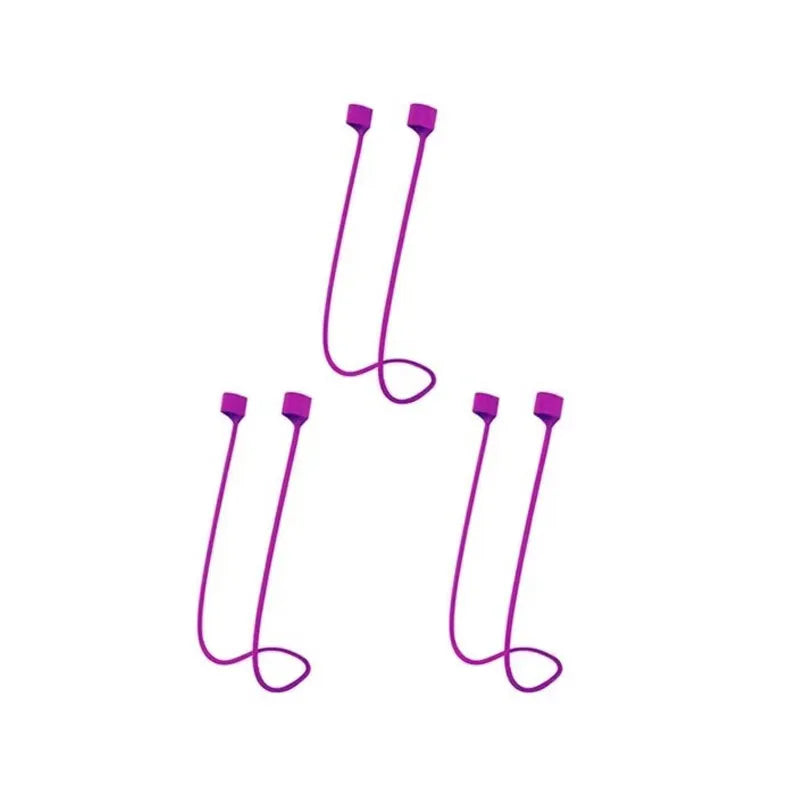 1-5pcs for AirPods Magnetic Silicone Anti-lost Neck Strap Wireless Earphone String Rope Headphone Cord Earphone Accessories Oasis Select 3pcs Purple No Magnetic